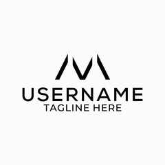 Simple monogram logo design letter MV.