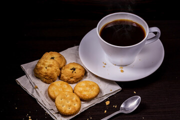 Cookies with black coffee