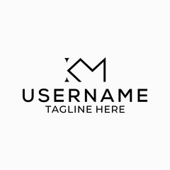 Fototapeta premium Simple initial letter KM logo design.