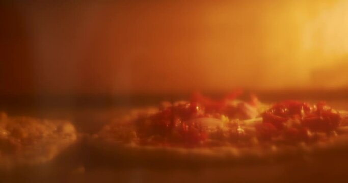 Pizza in oven