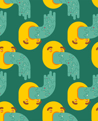 Vomit isolated pattern seamless. spew background. spue vector texture