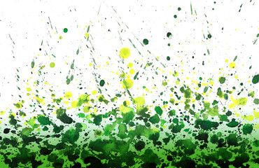 Obraz na płótnie Canvas Abstract green watercolor hand painted background stain