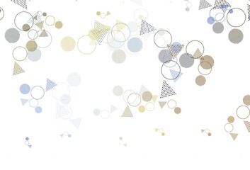 Light Blue, Yellow vector texture with triangular style with circles.