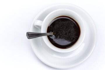 cup of coffee on the white background