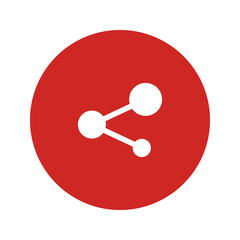 Share vector icon. Send content sign. Communication symbol for user interface. Web and mobile app. Social media element for multimedia platforms. Uneven circles. Connected community. Minimal. Simple.