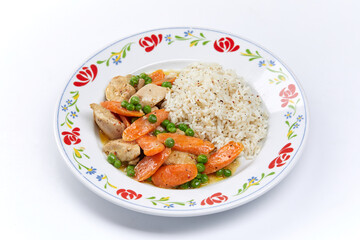 rice with meat and vegetables