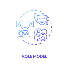Role model concept icon. Respected mentor, parent figure, authority person idea thin line illustration. Inspiring example, trusted leader. Vector isolated outline RGB color drawing
