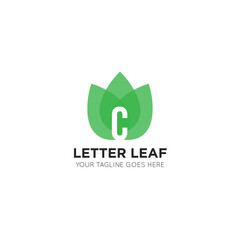 initial letter c leaf logo and icon vector illustration design template