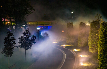 night traffic in the city