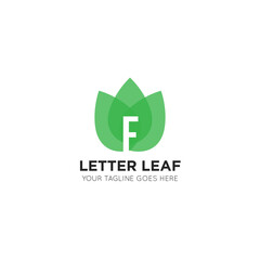 initial letter f leaf logo and icon vector illustration design template