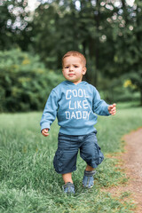 Little boy play in the park.