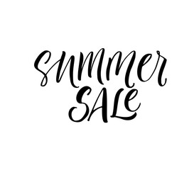 Summer sale phrase. Modern vector brush calligraphy. Ink illustration with hand-drawn lettering. 