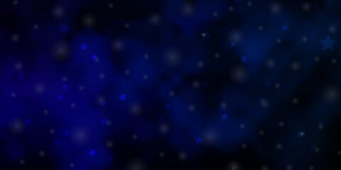 Fototapeta premium Dark BLUE vector background with colorful stars. Decorative illustration with stars on abstract template. Pattern for wrapping gifts.