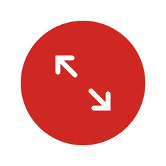 Enlarge screen vector icon. Maximize window sign for multimedia platforms. Full screen mode symbol. Extend view. Zoom in. Navigation element for multimedia platform. Web and mobile app. Background.