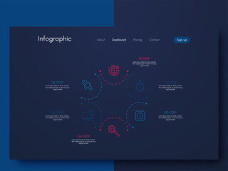 Vector graphic infographics. Template for creating mobile applications, workflow layout, diagram, banner, web design, business infographic reports