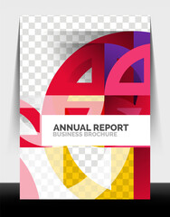 Business flyer annual report, circle and triangle shapes modern design