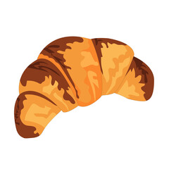 Delicious french croissant. Freshly baked croissant isolated on a white background. 