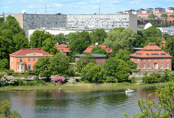 Obraz premium Panorama of the Stockholm archipelago from Skansen park to the island of Östermalm.
