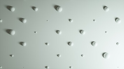 Chaotic balls in the background. 3D render