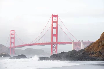 Cercles muraux Plage de Baker, San Francisco Golden Gate Bridge vue depuis Baker Beach, San Francisco, Californie.
