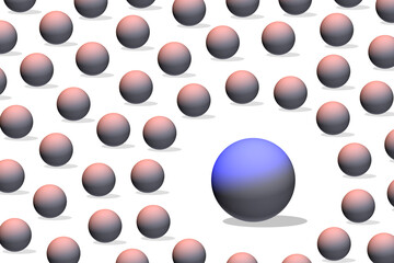 spheres pattern on white background,3D illustration