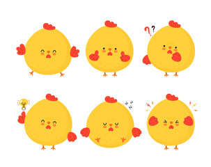 Cute funny chicken cock set collection
