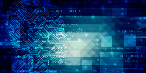 2d illustration digital Artificial mind concept