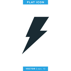 Lightning bolt icon vector design template