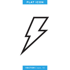 Lightning bolt icon vector design template
