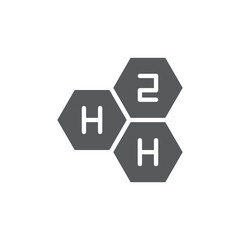 Chemical formula H2O vector icon symbol isolated on white background