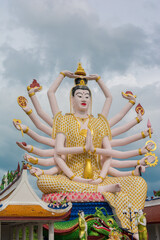 Obraz premium Guanyin statue at Big Buddha area in Wat Plai Laem, Koh Samui, Thailand