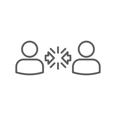 Conflict Resolution vector icon symbol isolated on white background