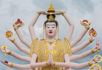 Guanyin statue at Big Buddha area in Wat Plai Laem, Koh Samui, Thailand