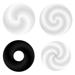 Lines in Circle Form . Spiral Vector Illustration .Technology round Logo . Design element . Abstract Geometric shape .