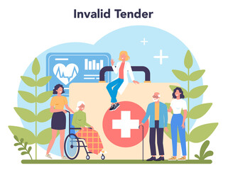 Nurse service mobile application banner set. Medical occupation,