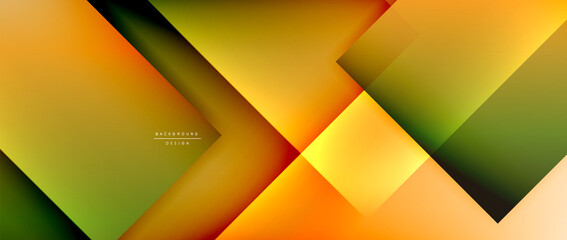 Square shapes composition, fluid gradient geometric abstract background. 3D shadow effects, modern design template