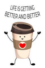 Coffee motivation card.