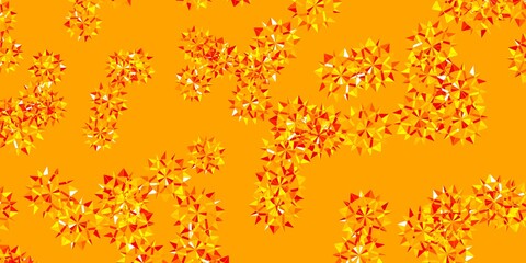 Light Red, Yellow vector layout with beautiful snowflakes.
