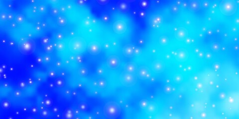Naklejka na ściany i meble Light BLUE vector background with colorful stars. Shining colorful illustration with small and big stars. Pattern for websites, landing pages.