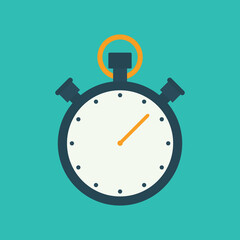 stopwatch flat vector sign