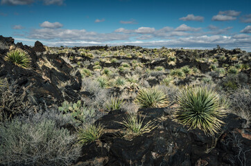 Fototapeta na wymiar Carrizozo Malpais lava flow on the west side of Carrizozo, New Mexico
