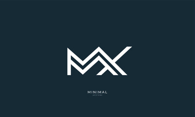 Alphabet letter icon logo MX