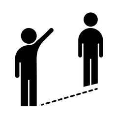 covid 19 social distancing prevention, during coronavirus, outbreak spreading vector silhouette style icon