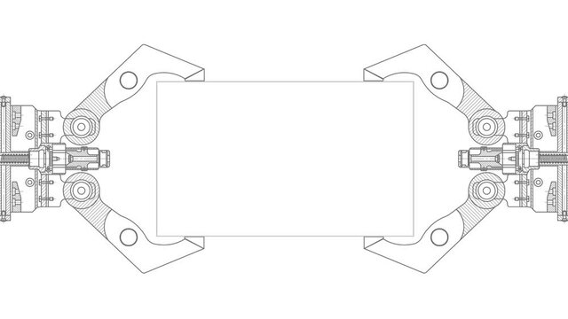 Mechanical Engineering drawing .Robotic arm .Industrial robot manipulator.Computer aided design systems.Industrial Technology Banner. Modern industrial technology  .	