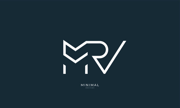 Alphabet letter icon logo MRV