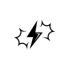 Fototapeta premium Thunder and lightning, Thunderbolt Flash. Flat Vector Icon illustration. Simple black symbol on white background. Thunder and lightning, Thunderbolt sign design template for web and mobile UI element.