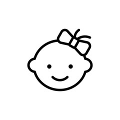 Baby, girl icon. Simple line, outline vector elements of Children's day icons for ui and ux, website or mobile application
