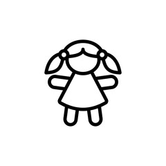 Doll icon. Simple line, outline vector elements of Children's day icons for ui and ux, website or mobile application