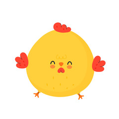 Cute funny chicken cock. Vector 