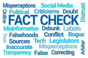 Fact Check Word Cloud on White Background